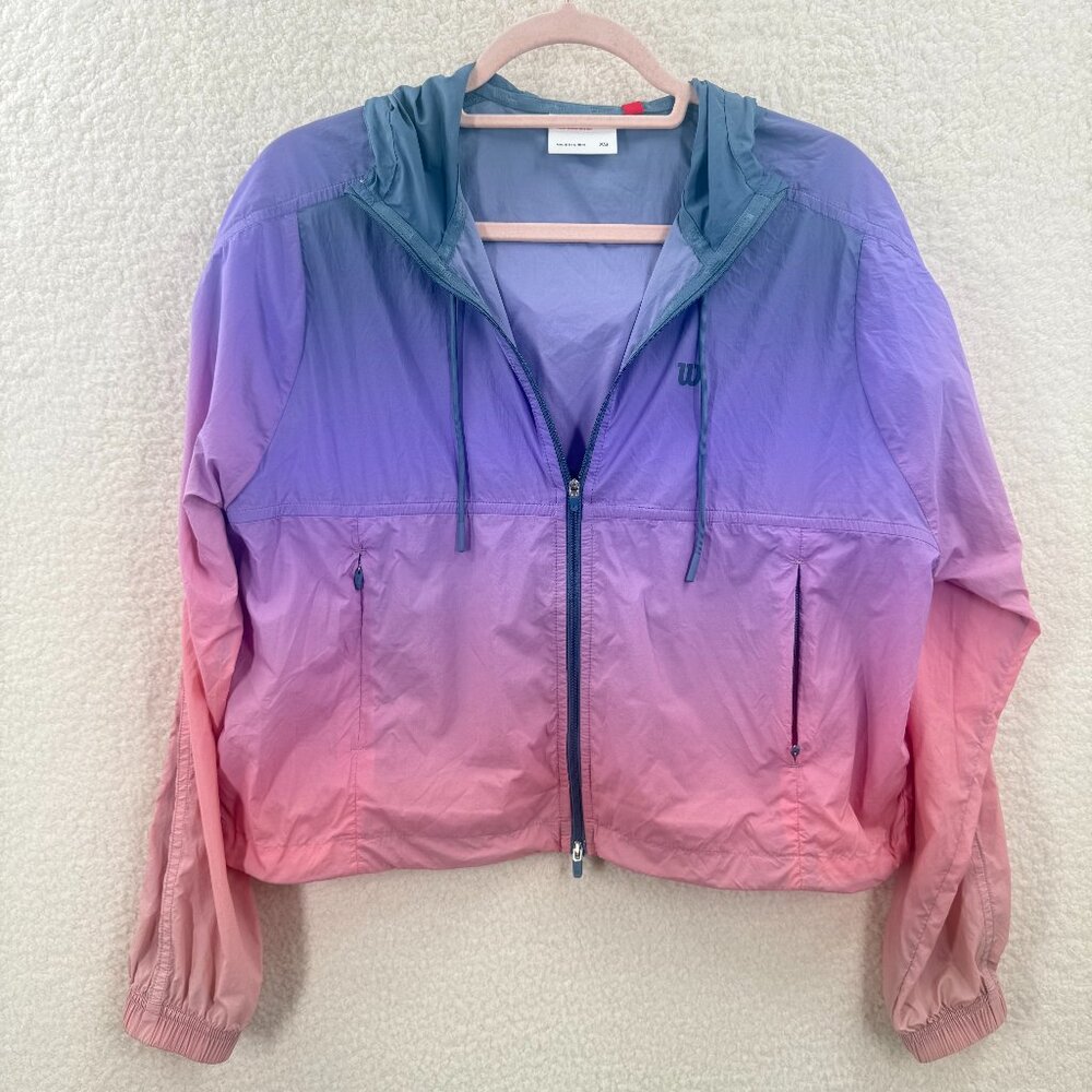 Wilson Vantage On-court Tennis Jacket In Slate blue Ombre XS NWT Pink,bluePurple